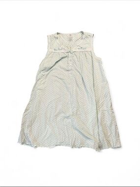 Covington Light green Polka Dot nightgown with floral embroidery